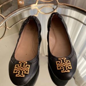 Tory Burch Black Flats